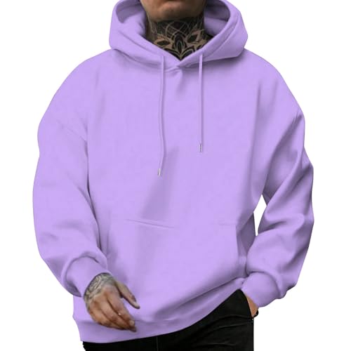 SRZYMJ Hoodie Herren Reißverschluss Sweatjacke mit Kapuze Sweatshirt Jacke Langarm Leicht Kapuzenjacke Outdoor Sportjacke Kapuzenpullover Warm Freizeitjacke Übergangsjacke Polo-Pullover Lila M von SRZYMJ