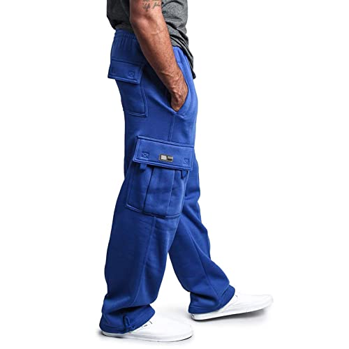 SRZYMJ Hose Herren Cargo Ohne Taschen Freizeithose Lang Leinen Jogginghose Baumwolle 3XL Outdoorhose Große Größen Cargohose Chino Hose Stoffhose Trainingshose Sporthose Lang Trekkinghose Blau 4XL von SRZYMJ