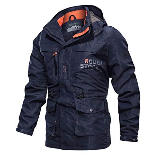 SRZYMJ Jacke Herren Frühling Fleecejacke Herren Leicht Snowboardjacke Herren Motorradjacke Herren Sommer Regenmantel Lang Fleecejacke Herren Leicht Blau Sweatweste Herren 4XL von SRZYMJ