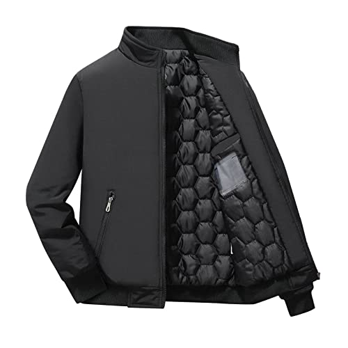 SRZYMJ Jacke Herren Ohne Kapuze Fleecejacke Herren Outdoor Track Jacket Ultraleichte Regenjacke Daunenjacke Herren Leicht Fleecejacke Herren Outdoor Schwarz Sweatjacke Herren Schwarz 4XL von SRZYMJ