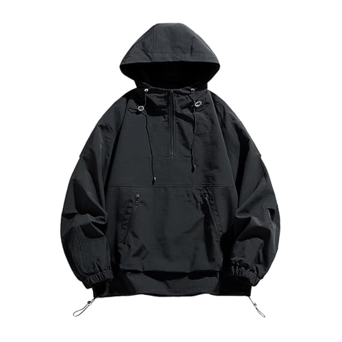 SRZYMJ Jacke Herren Ohne Kapuze Jacke Herren Sommer Leicht 4Xl Herren Leicht Daunenjacke Wasserdichte Jacke Herren Tshirt Herren Langarm Jacke Herren Sommer Leicht 4Xl Schwarz Revers Jacke Herren XXL von SRZYMJ