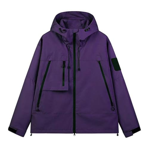 SRZYMJ Jacke Herren Ohne Kapuze Softshelljacke Für Arbeitsjacke Kapuzenpullover Hoodie Mit Fleece Dünne Jacke Regenponcho Xl Softshelljacke Für Arbeitsjacke Lila Regenjacke 176 3XL von SRZYMJ
