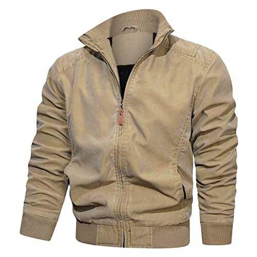 SRZYMJ Jacke Herren Winter Dickes Flauschfutter Wintermantel Parka Übergangsjacke Sportlich Freizeitjacke Outdoorjacke Funktionsjacke Softshelljacke Sweatjacke Steppjacke Fleecejacke Dünn Leicht von SRZYMJ