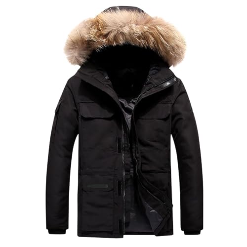 SRZYMJ Jacke Herren Winter Warm Dicker Übergangsmantel Wintermantel Parka Winter Übergangsjacke Freizeitjacke Outdoor Jacket Funktionsjacke Softshelljacke Sweatjacke Steppjacke Fleecejacke von SRZYMJ