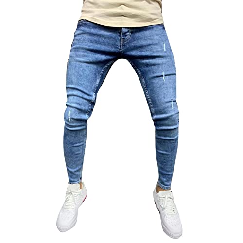 SRZYMJ Jeans Herren Baggy Baggy Jeans Herren Schwarz Jeans Länge 36 Jeanshose Herren Stretch Regular Fit Hosen Jeans Baggy Jogginghose Dünner Stoff Cargohose Chino Hose Slim Fit Outdoor Hosen Blau M von SRZYMJ