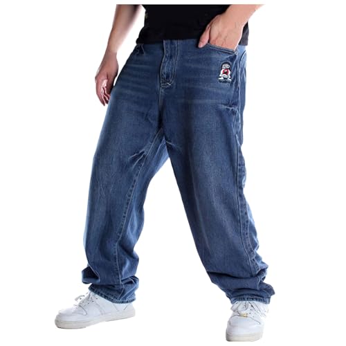 SRZYMJ Jeanshose Herren Baggy Jeans Herren Schwarz Jeans Gr. 38 Jeanshose Herren Stretch Loose Fit Latzhose Arbeitshose Jeans Jogginghose Cargohose Chino Hose Mit Innenhose Outdoor Hosen Dunkelblau 40 von SRZYMJ
