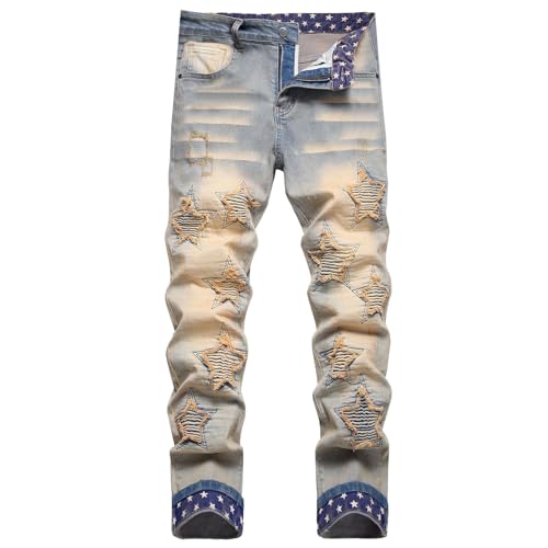 SRZYMJ Jeanshose Herren Slim Fit Hose Cargo Jeans Jogginghose Lang Mit Bündchen Cargohose Chino Hose Stretch Wanderhose Sporthose Lang Freizeithose Dünn Leicht Outdoor Hosen Trainingshose Lang Blau L von SRZYMJ