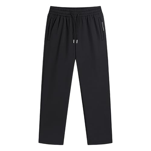 SRZYMJ Jogginghose Herren Fleecehose Trainingshose Hosen Herren Sweatpants Gefütterte Thermohose Winter Hosen Freizeithose Sporthosen Winterhose Thermo Laufhose Herren Winter Cordhose Schwarz L von SRZYMJ