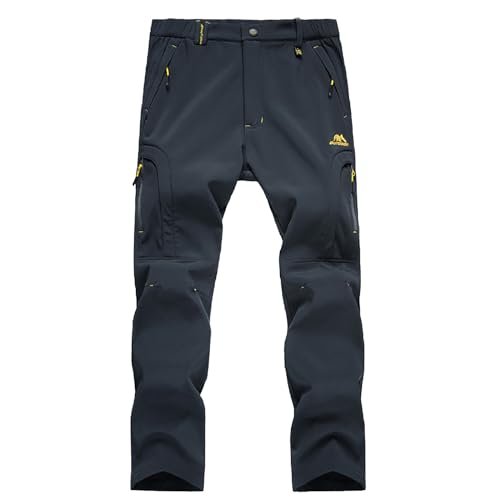 SRZYMJ Jogginghose Herren Trainingshose aus Fleece mit gerader Passform Sweathose mit Taschen und Elastischer Taille Warme Sporthose Herren Winterarbeitshosen Herren Cordhose Dunkelgrau XXL von SRZYMJ
