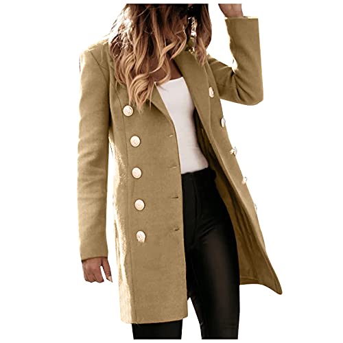 SRZYMJ Khaki Mantel Damen Schwarz Trenchcoat Mantel Wollmantel Grau Regenjacke Leicht Windbreaker Sommer Kurzmantel Sommer Funktionsjacke Lang Winterjacke Kurz Wintermantel Elegant von SRZYMJ