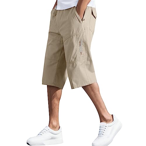 SRZYMJ Kurze Herrenhose Mit Gummibund XXL Work Shorts Arbeitshose Herren Zip Off Unterhose Herren Hose Herren Hosen Herren Sommer Bikinihose High Waist Gelb 7/8 Hose Herren Mit Gummizug 4XL von SRZYMJ