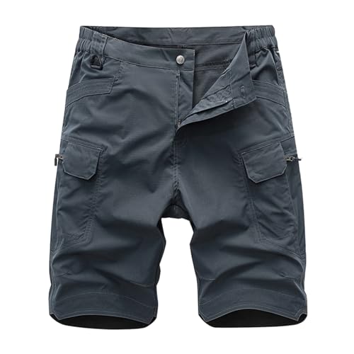 SRZYMJ Kurze Hosen Herren Cargo 3/4 Baumwolle Shorts Herren Herren Leinenhose Lang 4XL Freizeithose Herren Anzughose Herren Blau Leinen Hose Herren Camouflage Hose Grey Dünne Sommerhose XXL von SRZYMJ