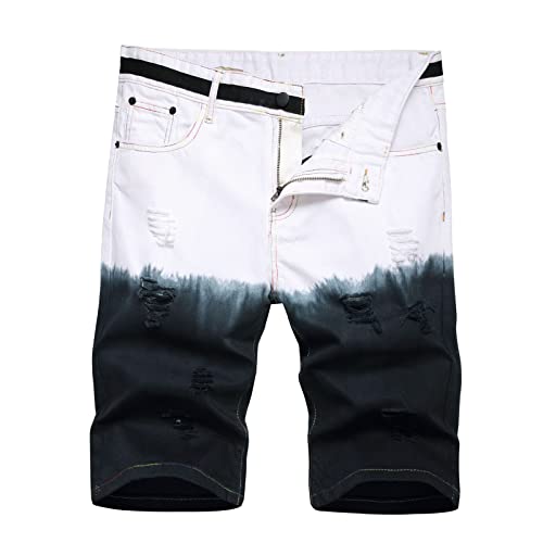 SRZYMJ Kurze Jeanshosen Herren Kurze Hosen Stretch XXL Jogginghose Kurz Cargohose Sommer Chino Hose Stretch Mit Gummizug Arbeitshose Kurz Schwarz Sporthose Outdoor Hosen Wanderhose Motorradhose XL von SRZYMJ