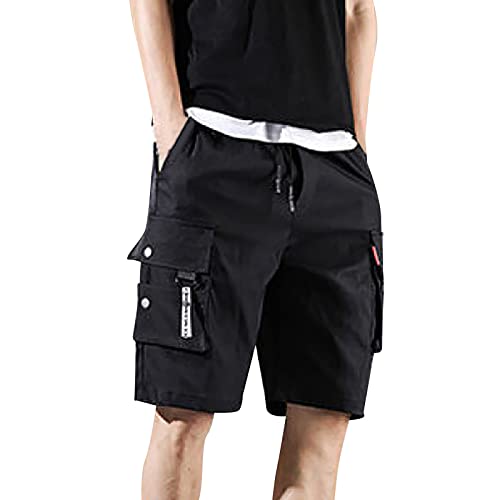 SRZYMJ Kurze Jogginghose Herren Blend Shorts Herren Kurze Sporthose Mit Taschen 3XL Cargo Shorts Beige Kurze Freizeithose Herren Schwarz Chino Hose Stretch Mit Gummizug Chino Shorts Herren XL von SRZYMJ