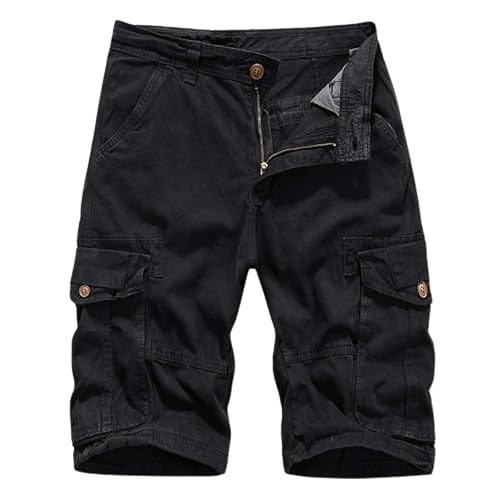 SRZYMJ Kurze Wanderhose Herren Männer Boxershorts Set Hose Kurz Herren Stretch Kurze Trainingshose Herren Herren Hose Leinen Wanderhose Kurz Winterreithose Schwarz Hose Kurz Herren Schwarz Taschen 38 von SRZYMJ