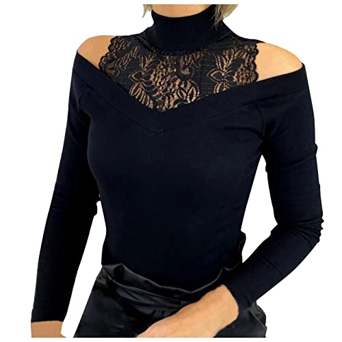 SRZYMJ Langarmshirt Damen Bunt Tops Damen Longtop Normal Tshirt Damen Sommer Pullover Damen Elegant Sweatjacke Damen Mit Kapuze Fashion Damen Tshirt Mit Gummibund Schwarz XL von SRZYMJ