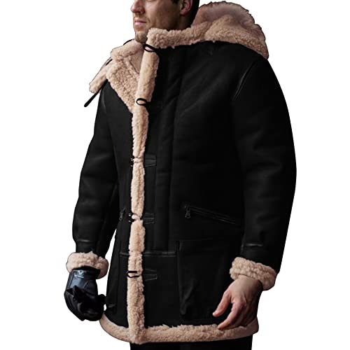 SRZYMJ Lederjacke Herren Schwarz Lederweste Herren Jacke Herren Sommer Leicht Outdoor Regenschutz Kapuze Regen Poncho Laufkleidung Männer Regenjacke 152 XL Warm Weste von SRZYMJ