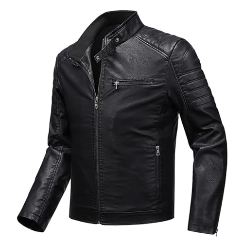 SRZYMJ Lederjacke Herren Schwarz Rote Lederjacke Herren Softshelljacke Für Sommer Ohne Kapuze Reflektierende Herrenjacke Wetterjacke Fahrradjacke Herren 3XL Softshelljacke Für Sommer Ohne Kapuze von SRZYMJ