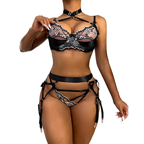 SRZYMJ Lingerie Women Bra Dessous Damen Sexy Reizwäsche Unterhose Babydoll Kleid Sommer Negligee Spitze Schwarz Nachtwäsche Damen Kurz Nachtkleid Damen Lang Sexy Sleepwear Unterwäsche Frauen von SRZYMJ