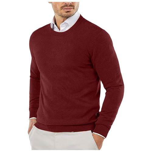 SRZYMJ Male Strickpullover Rot Rollkragenpullover Herren Longsleeve Slim Fit Einfarbig Turtleneck Winter Strickpullover Basic Pullover Rollkragenshirt Ski Kleidung Hemden Business T Shirt 5XL 4XL von SRZYMJ