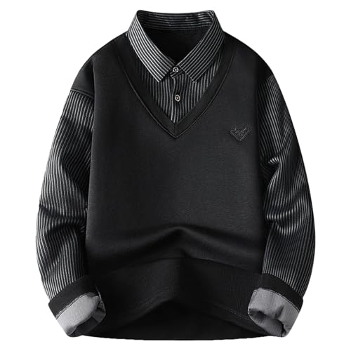 SRZYMJ Male Strickpullover Schwarz Winterpullover Herren Pullover Rundhals Gestreifter Kontrast Feinstrick Pullover Basic Strickpullover Freizeitpullover Klassischer Langarmshirt Sweater M SRZYMJ Male Strickpullover Schwarz Winterpullover Herren Pullover Rundhals Gestreifter Kontrast Feinstrick Pullover Basic Strickpullover Freizeitpullover Klassischer Langarmshirt Sweater M von SRZYMJ