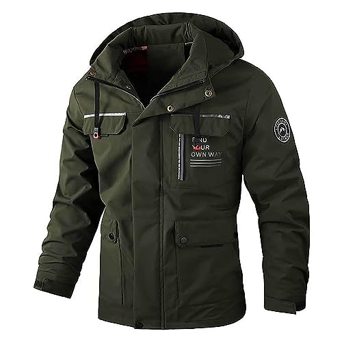SRZYMJ Mantel Herren Lang Jacke Winter Xxl Übergangsjacke Gefüttert Outdoorjacke Softshelljacke Steppjacke Zweifarbig Funktionsjacke Parka Winter Wintermantel Sportjacke Freizeitjacke von SRZYMJ