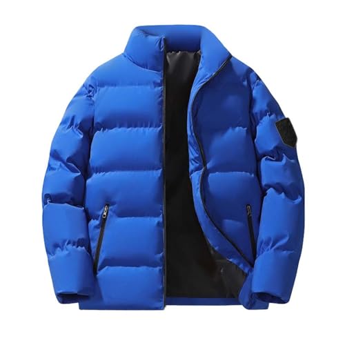 SRZYMJ Marine Herren Steppjacke Warme Verdickt Hooded Winterjacke Langarm Quilted Daunenjacke mit Kapuze Winter Outdoor Ski Snowboard Wandern Übergangsjacke Herrenjacke 2024 Trenchcoat Lang Grau von SRZYMJ