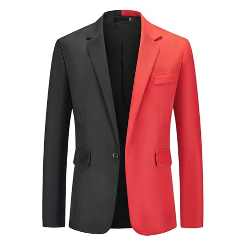 SRZYMJ Rot Herren Anzugsakko Lang Mantel Herren Winter Sakko Sportlich Freizeit Blazer Regular Fit Männer Wintermantel Leicht Herren Sakko Sportlich Elegant Freizeit Jacket Herren Jacke Anzug Hemd 3XL von SRZYMJ