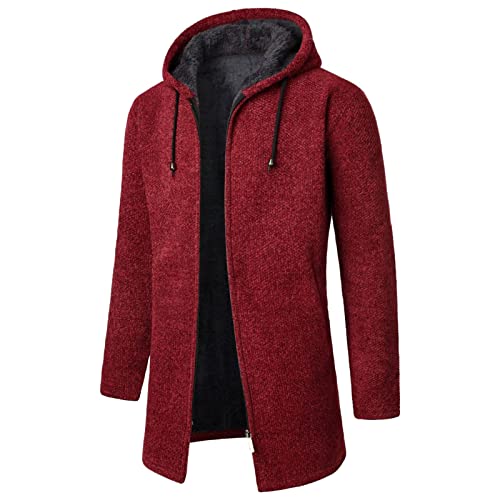 SRZYMJ Rot Winterjacke Herren Leichte Warm Daunenjacke Steppjacke mit Reißverschluss Bequeme Casual Basic Puffer Jacket Übergangsjacke Winter Outdoor Winddicht Wanderjacke Softshelljacke von SRZYMJ