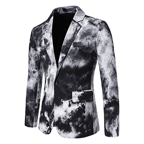 SRZYMJ Schwarz Sakko Herren Sportlich Klassisch British Blazer Knöpfe Modern Strick Blazer Anzugjacke für Männer Anzug Schwarz Strand Freizeit Anzug Sakko Sportlich Modern Regular Fit Anzug Hemd L von SRZYMJ
