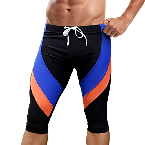 SRZYMJ Schwimmhose Herren Lang 3/4 Uv Schutz Badehose Herren Lang Badehose Herren XXL Lang Schwarz Cargohose Kurz Herren 4XL Leinen Kurze Hose Herren Fahrradhosen Für Herren 3/4 von SRZYMJ