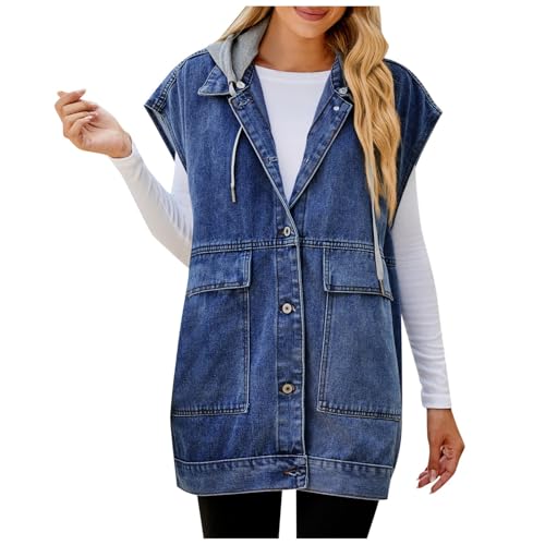 SRZYMJ Teddy Weste Damen Ärmellos Teddyfleece Jacke Fleece Winterweste Winter Warme Fleeceweste Kurz Teddyjacke Plüsch Westen Damenwesten Übergangsjacke Mantel Thermoweste Plüschweste Dunkelblau L von SRZYMJ