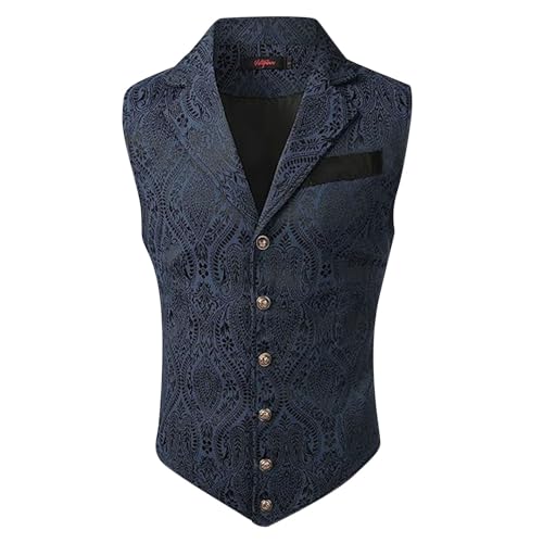 SRZYMJ Trachten Weste, Vintage Zweireiher Weste Warm Lässige Fischgrät Business Weste Slim Fit Ärmellose Smokingjacke Partykleid Weste Top Für Herbst Winter Marine Elegant Business Tops Laufweste von SRZYMJ