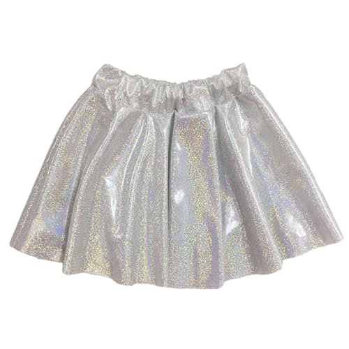 SRZYMJ Tüllrock Damen, Damen 50er Ballettrock Multi-SchichtenVintage Ballet Blase Firt Tulle Petticoat Puffy Tutu Petticoat Faltenrock Tüllrock Silber von SRZYMJ