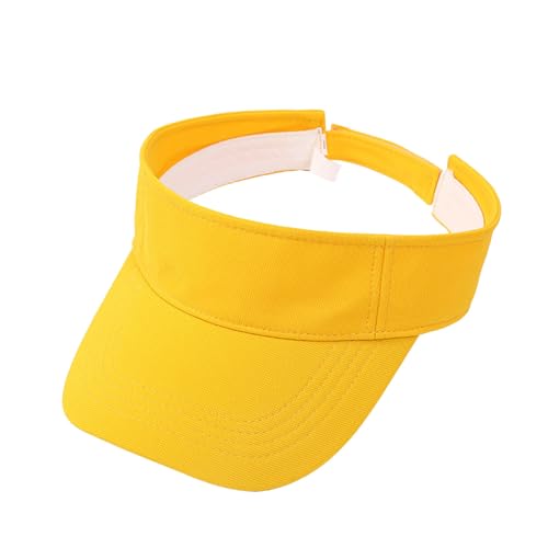 SRZYMJ Unisex Visor Schirmmütze Sonnenvisor Sonnenschutz Sonnenhut Strandvisor Herren Damenvisor Baseball Kappe Visor Cap Baseball Golf Cap Sonnenblenden Sommerhut mit großer Krempe Gelb von SRZYMJ
