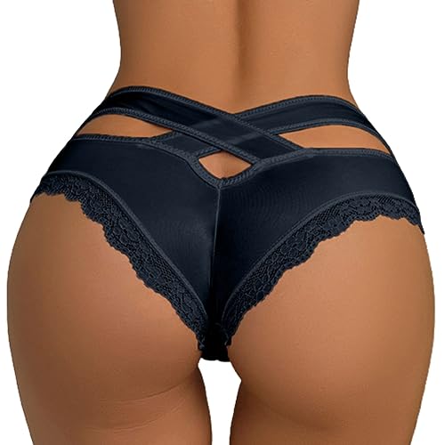 SRZYMJ Unterwäsche Frauen Set BH Und Tanga Baumwolle Stretch Unterhosen Set Spitze Panties High Waist Panties & Hipsters Seamless Taillenslip Schwarz Groesse 52 Tangas Seamless Slips Strings Dessous von SRZYMJ