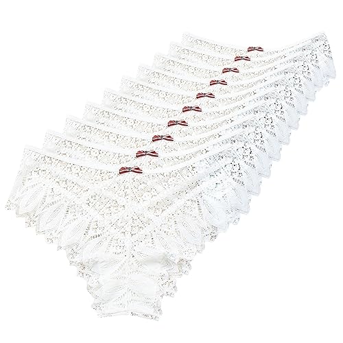 SRZYMJ Unterwäsche Set BH Und Slip Baumwolle Spitze Strings & Tangas Strings High Waist Panties Spitze Schwarz Unterhosen Baumwolle Hipsters Spitze Dessous Plus Size Slips Ohne Naht Damen Beige von SRZYMJ