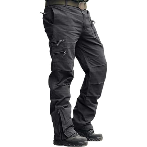 SRZYMJ Wanderhose Herren Leicht Angenehm Trekkinghose Stretch Atmungsaktiv Winddicht Schnell Trockend Softshellhose Hose Abriebfest Weich Outdoor Hosen Taktische Hose Grey 31 Kletterhose von SRZYMJ