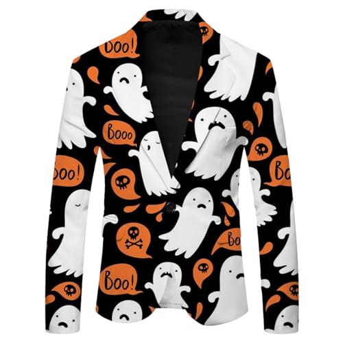 SRZYMJ Weiß Herren Blazer Stretch Smokingjacke Reverskragen Freizeitjacke Slim Fit Anzugjacke Freizeitanzug Sakko Business Sakko Männer Winterjacke Sakko Jacket Blazer Baumwolle Wolle Anzug Hemd XXL von SRZYMJ