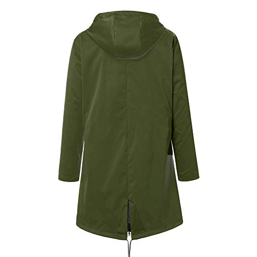 SRZYMJ Windjacke Damen Fahrrad Regenparka Damen Atmungsaktiv Parka Damen Lang Sportjacke Damen Dünn Freizeitjacke Damen Sommer Trenchcoat Grün S von SRZYMJ