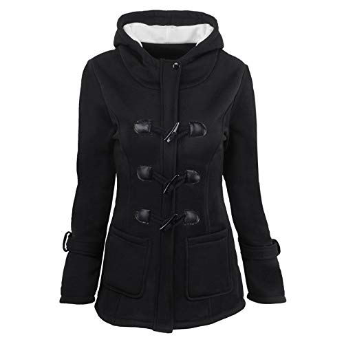 SRZYMJ Winterjacke Damen Warm Steppjacke Damen Mit Kapuze Wollmantel Damen Winter Windjacke Damen Übergangsjacken Parka Damen Winter Sweatjacke Damen Schwarz Jacke Damen Kurz von SRZYMJ
