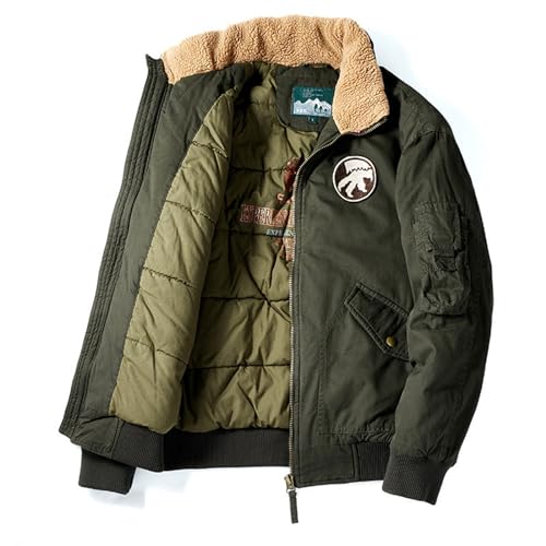 SRZYMJ Winterjacke Herren Dicker Übergangsmantel Wintermantel Parka Winter Übergangsjacke Freizeitjacke Baumwolle Outdoorjacke Funktionsjacke Softshelljacke Sweatjacke Steppjacke Fleecejacke von SRZYMJ