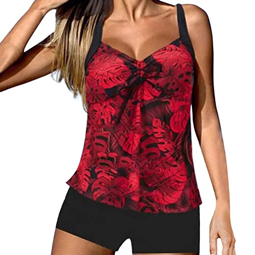 Tankini Oberteil Damen Bauchweg Rot Badeanzüge Für Damen Bikini Damen Push Up High Waist Badekleid Damen Große Große Swimsuits Monokini Damen Push Up Strandmode Damen Sexy von SRZYMJ