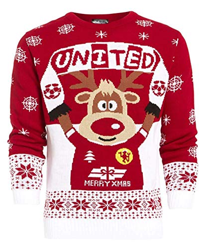 SS7 Boys Christmas Jumper Red United Xmas Children Age 7 8 9 10 11 12 13 Years von SS7