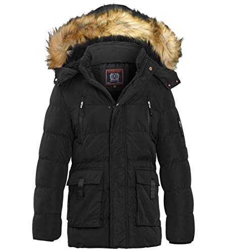 SS7 Boys Padded Parka Coat Ages 5 7 8 9 10 11 12 13 16 Years Jacket Faux Fur Black von SS7