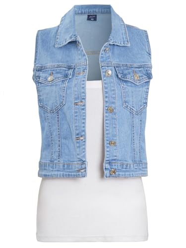 SS7 Damen Ärmellose Jeansweste Stretch Westenjacke von SS7