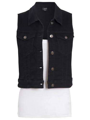SS7 Damen Ärmellose Jeansweste Stretch Westenjacke von SS7