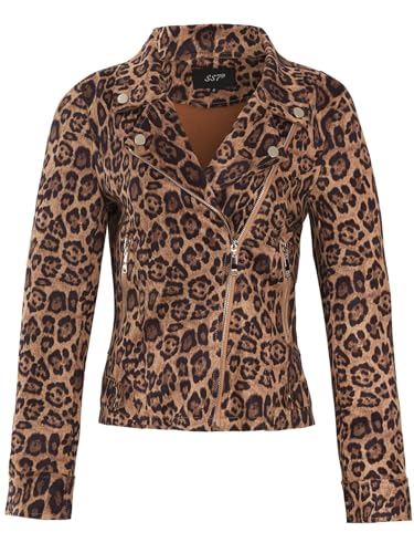 SS7 Damen Bikerjacke Wildlederimitat Leopard von SS7