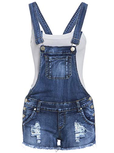 SS7 Damen Denim Latzhose Shorts, Größen 4 bis 12 - Blaue Jeans, 36 von SS7