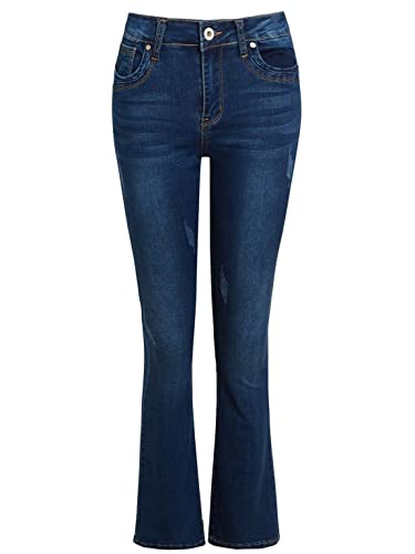 SS7 Damen Jeans mit schmaler Passform, ausgestellt, Denim, Bootcut, dunkelblau, 42 von SS7